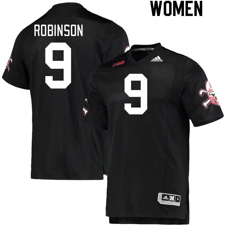 Women #9 Ty Robinson Nebraska Cornhuskers College Football Jerseys Stitched Sale-Black